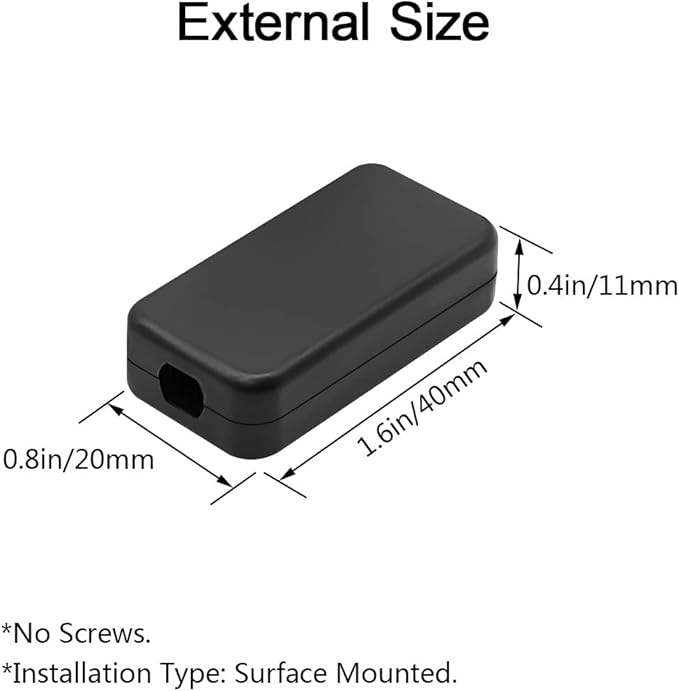 LeMotech Project Box 10 Pieces ABS Plastic Electrical Project Case Small Junction Box for Electronics Black 1.6 x 0.8 x 0.4 inch (40 x 20 x 11 mm)