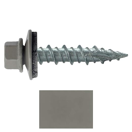 Metal Roofing Screws: (250) 10 x 1 Clay Hex Head Sheet Metal Roof Screw. Self Starting Metal to Wood siding Screws. EPDM Washer. Colored Head
