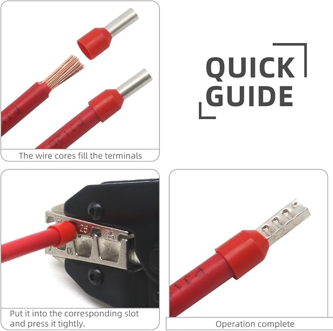 Crimping Tool for Sleeves Ferrule Terminals & Pin Cord End- Ratcheting Wire Crimpers - AWG 10-2 (6-35mm²) - Ratchet Terminal Crimper - Electrical Crimping Tool HS-35WF