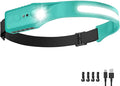 Rechargeable LED Headlamp (Blue), 400 Lumens, 230° Wide Beam, USB-C, IPX4, 5 Modes — Lightweight, Adjustable Headband; Hard Hat Clips for Camping, Hiking, Running & Repairs, Gift
