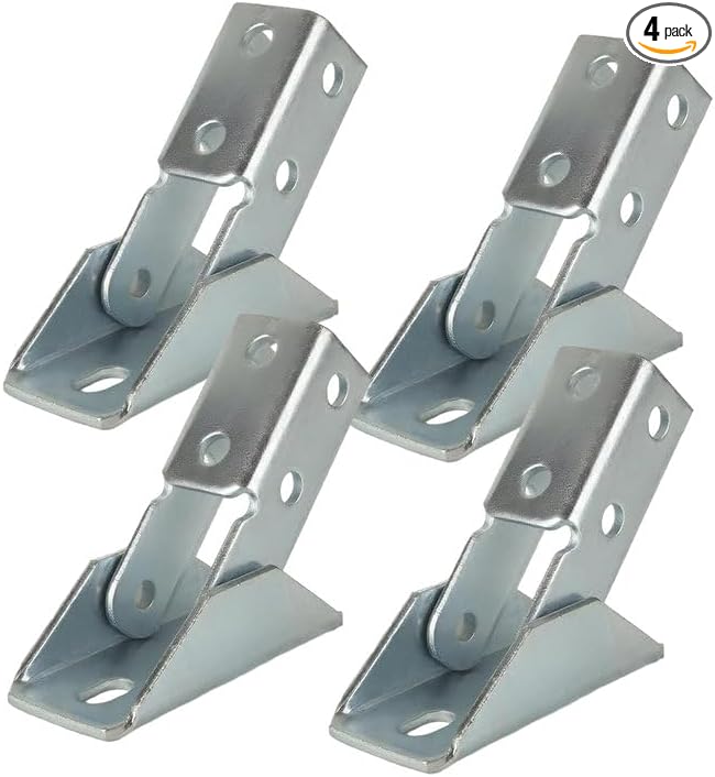 4 Pcs Adjustable Brace Fitting for 1-5/8" Strut Channel & 1/2" Bolt, 180 Degree Turn Joint Connector Bracket Solar Panel Bracket Base