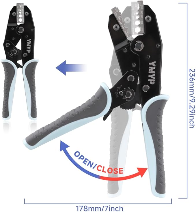 Coaxial Crimping Tool for RG Type Cable -RG50,54,55U,58,59,62,108,133,142,178,301,302,400 BNC 1.5D-2V,3D-2V,4C-2V, LMR-195,200,240 Connector (CRIPMER L3 WG)