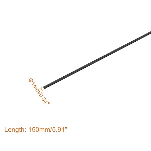 MECCANIXITY Carbon Fiber Rod, 1mm x 150mm for RC Plane DIY Tool Wing Tube Quadcopter Arm, Pack of 4
