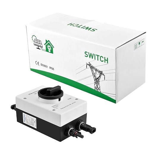 Heschen Photovoltaic DC Isolator Solar Switch, GF40, 32A 1200VDC, 4P, IP66 Solar Combiner Box, for Off/On Grid Solar Systems, Solar Panel Solar Power System RV