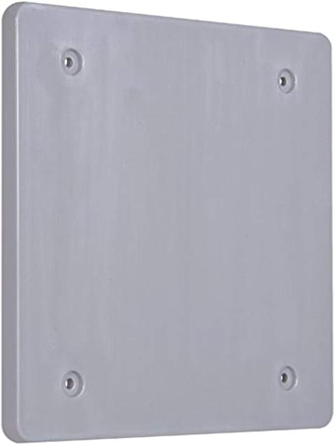 BELL PBC200GY 2-Gang Weatherproof Nonmetallic Device Cover, Blank, Gray
