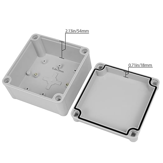 Junction Box，4.9"x 4.9"x 3" Outdoor Electrical Box with Mounting Plate, IP67 Dustproof Waterproof ABS Plastic Project Box, DIY Electrical Enclosure Gray (125x 125x 75 mm)