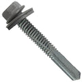 12 x 1-1/2" Charcoal Type 5 Drill Point Roofing Screws - Hex Washer Head - Self-Starting/Tapping - EPDM Washer 6 X 250 Bags - 1,500 Screws