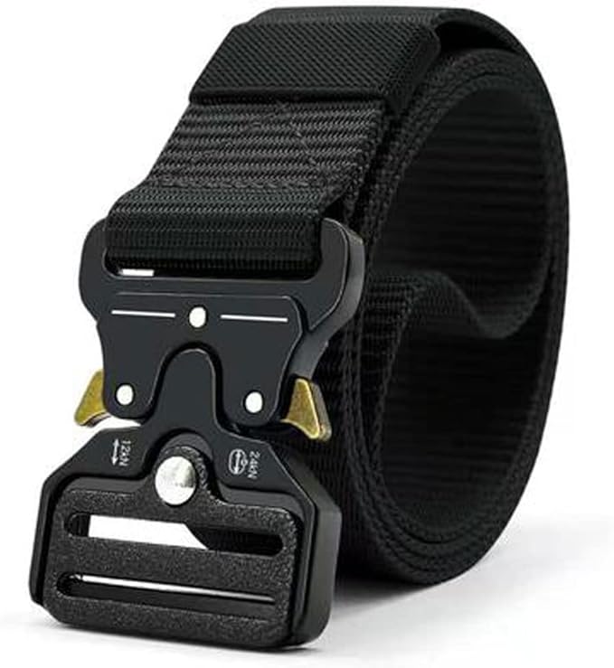 5 in 1 Utility Metal Buckle 1.5 Inch Nylon Tactical Belt with Rigger's Heavy Duty Belt Pad & 3 MOLLE Straps