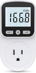 Upgraded Watt Meter Power Meter Plug Home Energy Monitor Electricity Usage Monitor, Electrical Usage Monitor, Energy Voltage Amps Meter Tester with Backlight, Overload Protection, 8 Display Modes