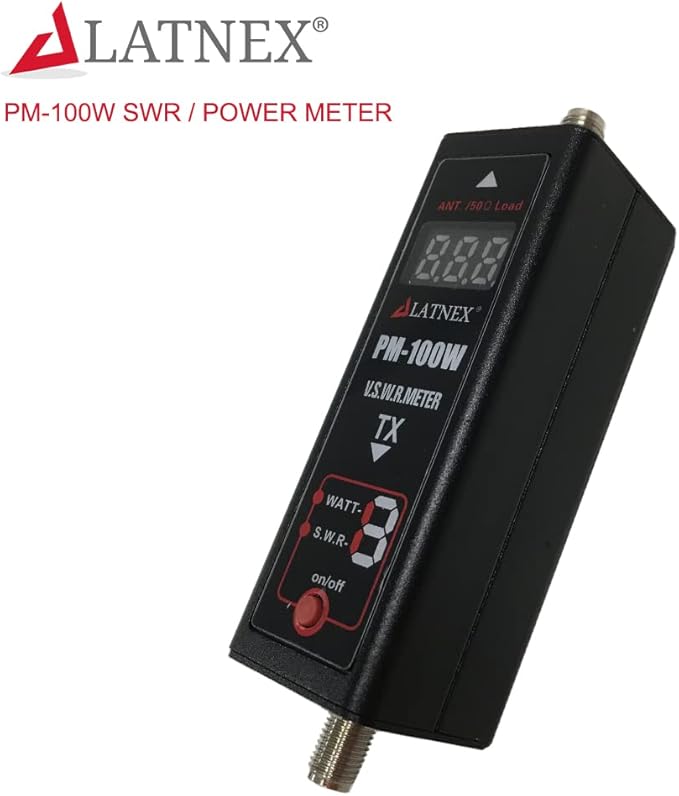 Power SWR Meter Digital VHF UHF Power SWR Meter - HF RF Meter HAM Two-Way Radio (PM-100W)