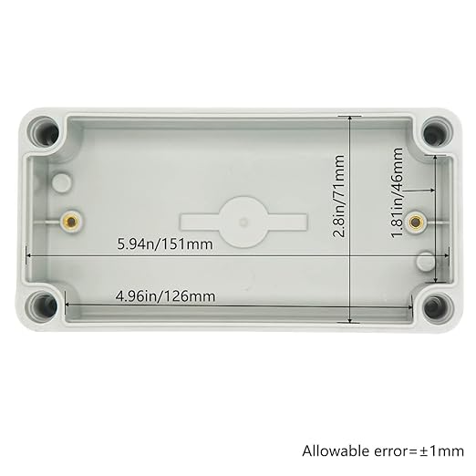 Zulkit Junction Box ABS Plastic Dustproof Waterproof IP67 Junction Boxes Universal Electrical Project Enclosure DIY Electronic Project Box Grey 6.30 x 3.15 x 2.17 inch (160 x 80 x 55 mm)