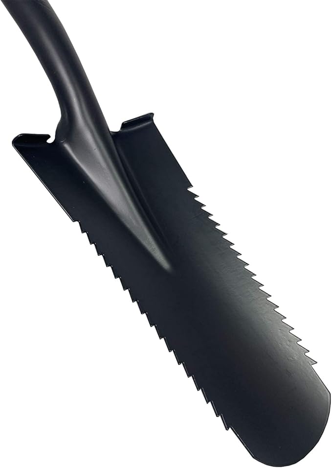 Ashman Drain Spade Teeth Shovel (1 Pack) - 48 Inches Long Handle Spade with D Handle Grip - Durable Handle with a Thick Metal Blade - Multipurpose Premium Quality Orange Shovel.