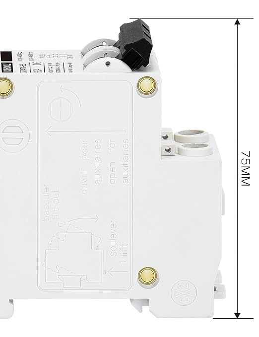DIHOOL Solar Disconnect Switch, 60 Amp 2 Pole, DIN Rail Mount, Non Polarized, 12V 24V 48V 400V, AC/DC Circuit Breaker, RV Battery Isolator, PV Array MCB, Thermal Magnetic Trip
