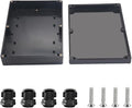 Project Box ABS Black Electrical Boxes IP67 Outdoor Waterproof box Electronic Junction Box Power Enclosure with Cable Glands for DIY Project 10.4 x 7.2 x 2.4 inch (263x182x60mm)