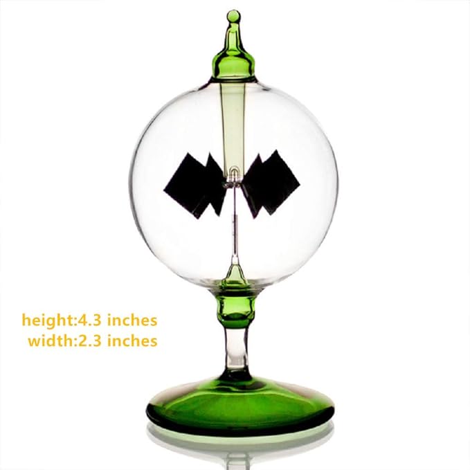 Solar Crookes Radiometer Glass Windmill Handmade for Party Home Decoration Gift Green S