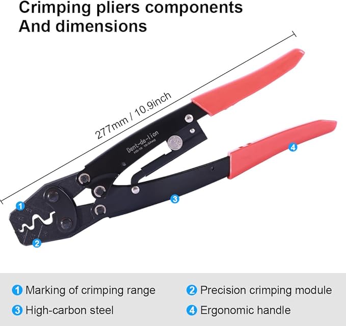 Crimping Pliers Crimping Tool for 50 Amps 600V Connector Cutting Wire Terminal HS-16 1.25-16mm²,Clamp Terminal Cable Lugs Cutter Crimping Pliers Crimping 16-5AWG