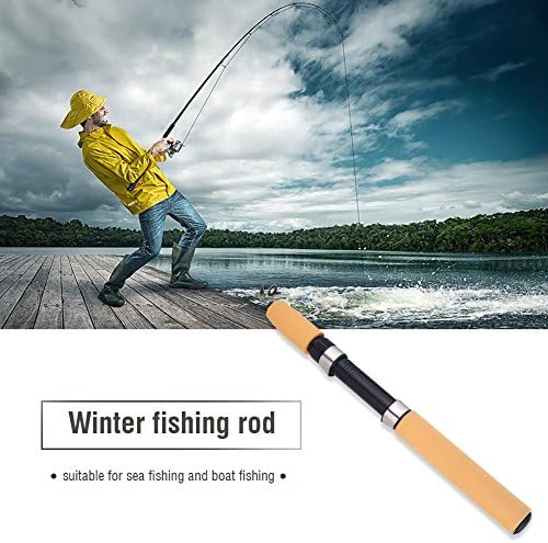 Telescopic Fishing Rod, 12 Inch Portable Carbon Fiber Ice Fishing Rod with Anti-Slip Handle, Retractable Pole for Jigging