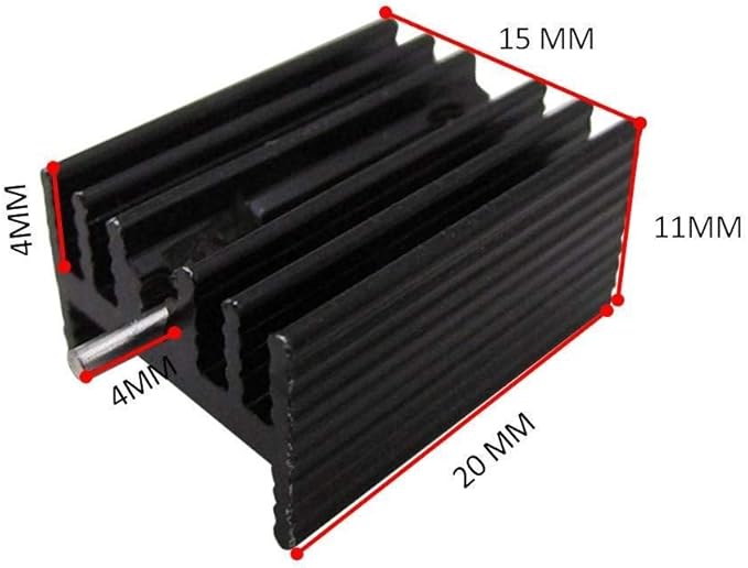 Easycargo 10 Packs TO-220 Heatsink + Insulator Mounting Screws Kits for LM317 LM317t L7805 L7812 L78XX Voltage Regulator, IRFZ44N 3205 520N 630 1404 MOSFET Transistor (20mmx15mmx11mm)