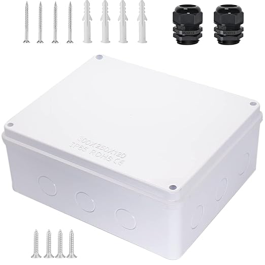 Junction Box, Zulkit Project Box with Reserved Holes IP65 Waterproof Dustproof Electrical Box ABS Plastic Project Enclosure White 11.8 x 9.8 x 4.7 Inch