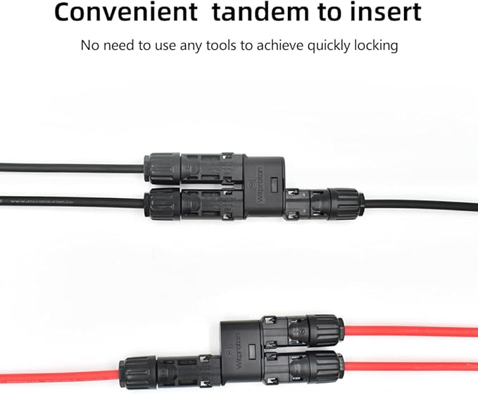 Solar Branch Connector IP68, 1500V FMM+MFF, Y Branch Adapter for Parallel Connection Between Solar Panels, 1 Pairs (2 to 1)