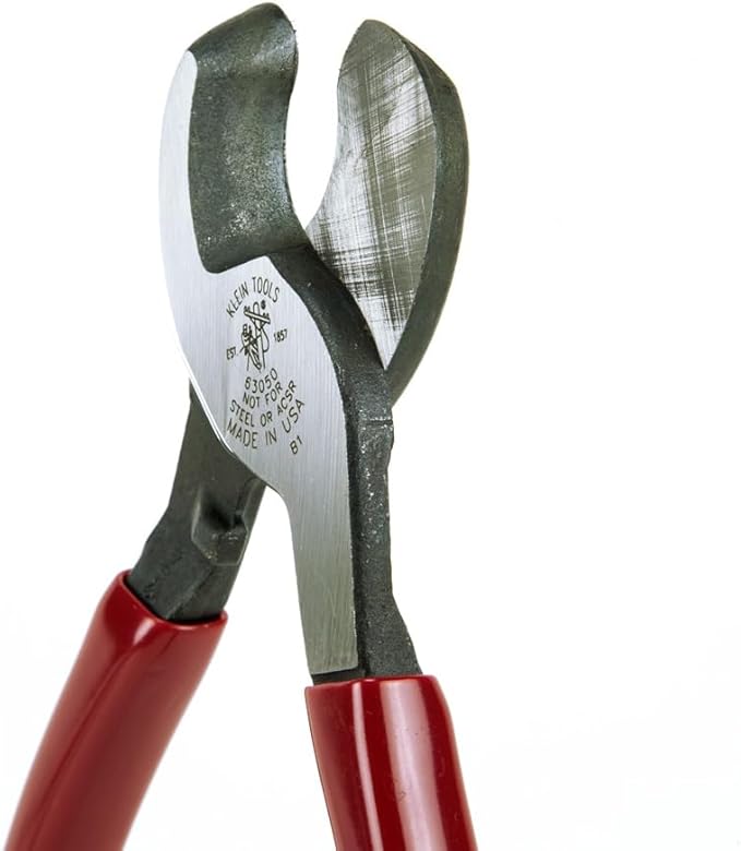 Klein Tools 63050 Cable Cutter, Made in USA, Heavy Duty Cutter for Aluminum, Copper, and Communications Cable