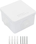 LeMotech Junction Box, ABS Plastic IP55 Water Resistant and Dustproof, Universal Electrical Enclosure, Outdoor and Indoor Project Box, 3.1" x 3.1" x 1.9", White