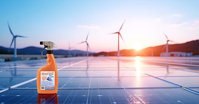 Solar Panel Cleaner - 32oz High-Efficiency Formula, Streak-Free, Protective Finish, Easy-to-Use, Cleans at Least 1900 ft