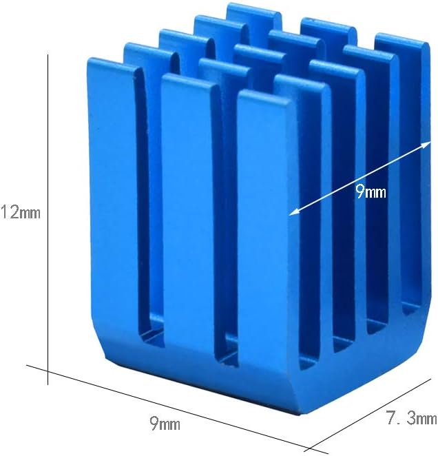 3D Printer Heatsink Kit + Thermal Conductive Adhesive Tape, Cooler Heat Sink Cooling TMC2130 TMC2100 A4988 DRV8825 TMC2208 Stepper Motor Driver Module (22pcs)