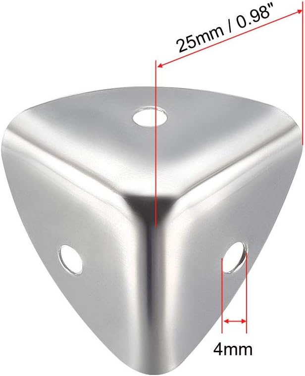 uxcell Metal Box Corner Protectors Edge Guard Protector 25 X 25 X 25mm Silver Tone 12pcs for Table Corners and Desk Corners