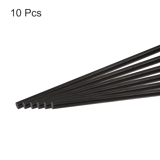 MECCANIXITY Carbon Fiber Rod, 8mm x 200mm Carbon Rod Bar for RC Plane DIY Craft Kite Wing Tube Quadcopter Arm Repair Pack of 10
