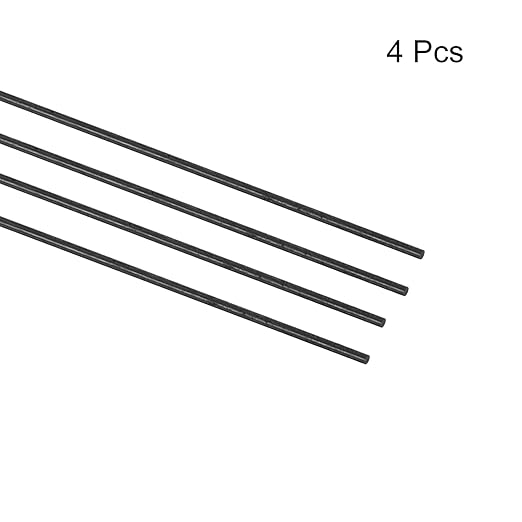 MECCANIXITY Carbon Fiber Rod, 2mm x 450mm for RC Plane DIY Tool Wing Tube Quadcopter Arm, Pack of 4