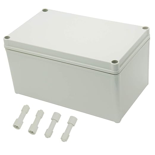 Zulkit Junction Box ABS Plastic Dustproof Waterproof IP67 Junction Boxes Universal Electrical Project Enclosure DIY Electronic Project Box Grey 9.84 x 5.91 x 5.12 inch (250 x 150 x 130mm)