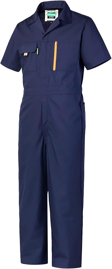 Mens Short Sleeve Coveralls Work Mechanics Jumpsuit Summer Overall Work Suit Breathable Crawl Suit Coverall