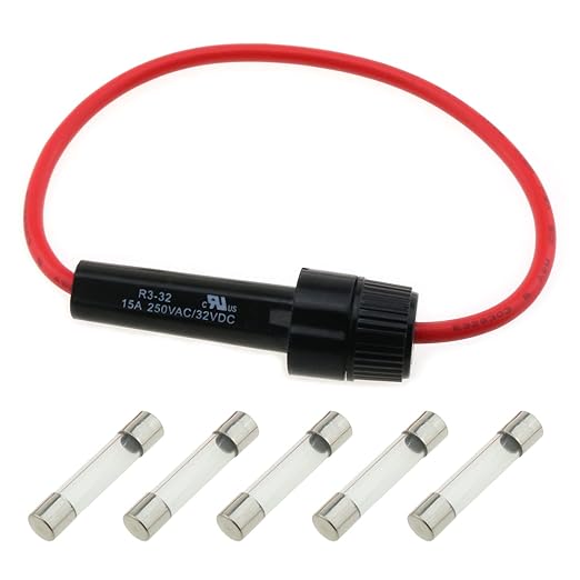 6IN1 Wired Mounting Fuse Holder with 5pcs 6x30mm 1A Fuse