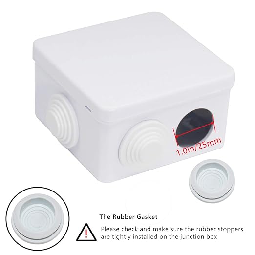 Zulkit Junction Box ABS Plastic Dustproof Waterproof IP55 Universal Electrical Boxes Project Enclosure White 3.4 x 3.4 x 2 inch (85 x 85 x 50mm)