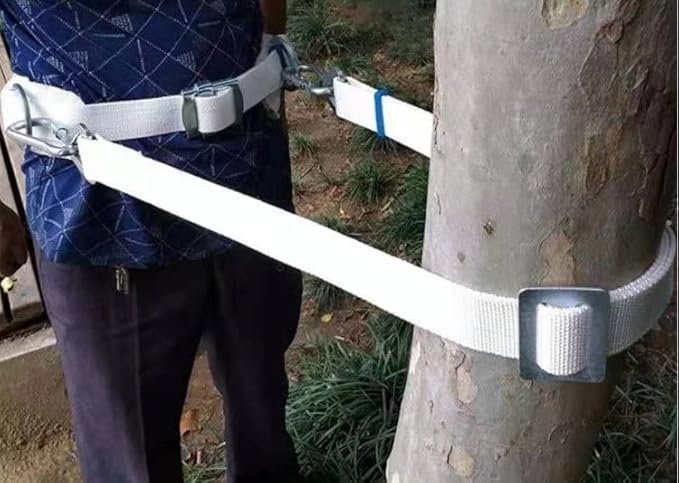HUAWELL Safety Belt with Adjustable Lanyard, Tree Climbing Harness Protective Gear, Personal Protection Fall Arrest Kit