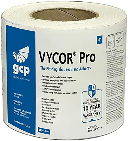 Grace Vycor Pro Self Adhered Window and Door Flashing - 6 Inch - Single Roll