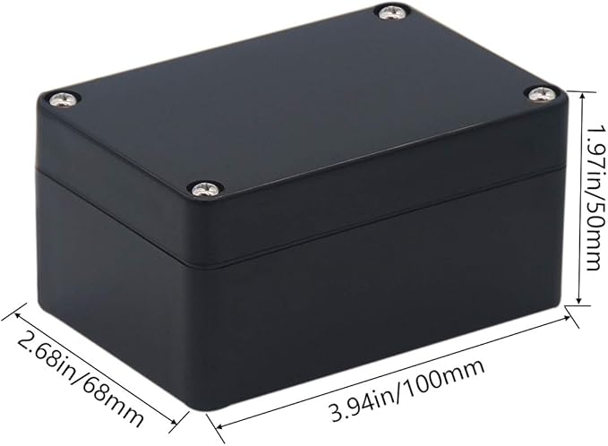 2 Pack Project Box Waterproof Plastic Junction Box ABS IP65 Electronic Project Case Power Enclosure 3.94 x 2.68 x 1.97 inch (100 x 68 x 50 mm)