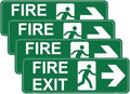 4 Pcs Fire Exit Right Arrow Sign Sticker - 30 cm x 10 cm- Self Adhesive Vinyl
