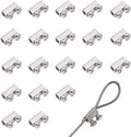 20pcs new upgrade steel wire rope cable clamp/double hole stainless steel（3.0MM line hole）