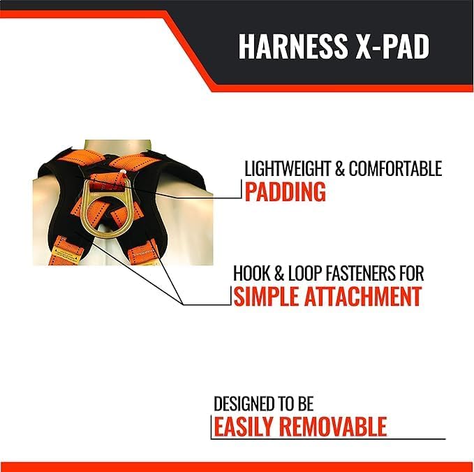 Malta Dynamics Harness X-Pad, Padded Back Support for Safety Harnesses and Fall Protection