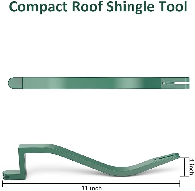 Magnetic Roof Shingle Repaire Tool Shingle Remover Heavy Duty Roof Shingle Tool with Magnetic Nail Slot for Holding Nail Well During Shingle Repairement (Green）