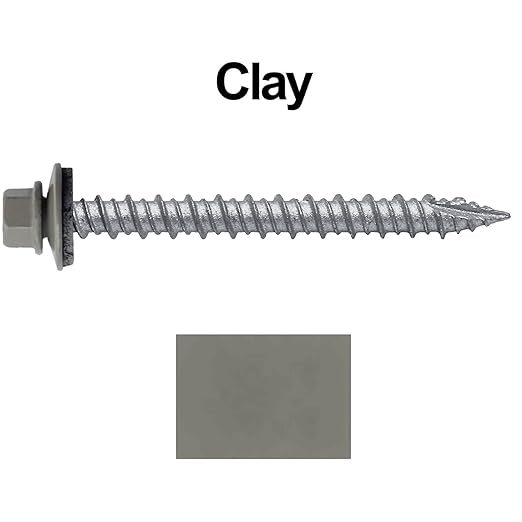 Metal ROOFING SCREWS: (250)10 x 2" Clay Hex Head Sheet Metal Roof Screw. Self starting metal to wood siding screws. EPDM washer. Colored head