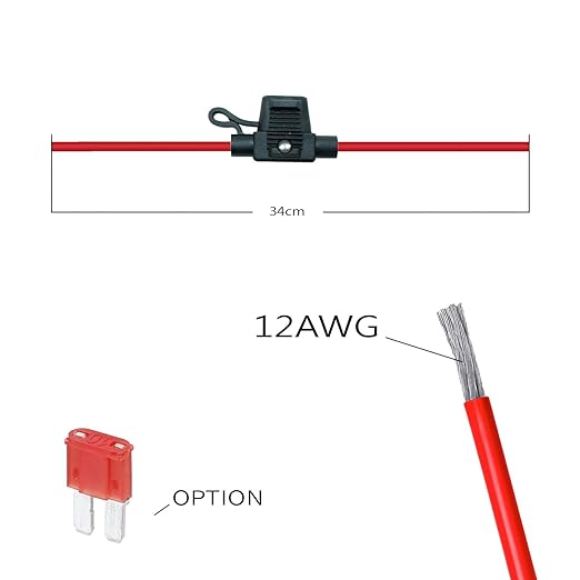Waterproof in-line Micro2 LED Fuse Holder,12 AWG for Automotive, Marine（5 Pack）