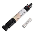 15A Waterproof in-Line Solar Fuse Holder,PV Inline Fuse Holders 15 Amp for Solar Panel and Solar Controller, Black,with Fuse