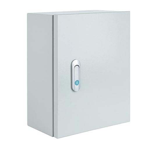 Steel Electrical Junction Box, Indoor&Outdoor Electrical Enclosure Box, Wall Mounted Waterproof&Dustproof Metal Box, Universal Electric Equipment Enclosure Box with Safety Locks and Mounting Plates