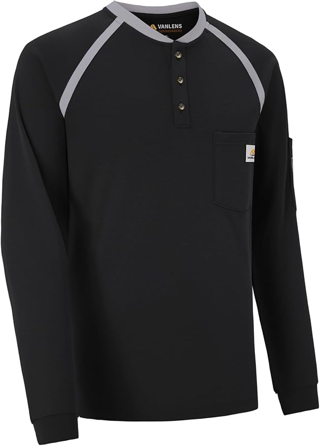 FR Shirts for Men Flame Resistant Shirts 6.5oz Light Weight Long Sleeve Fire Retardant Shirts CAT2/HRC2