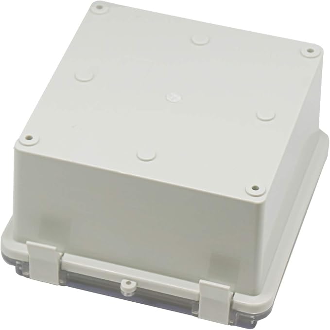 Zulkit 2pcs Junction Box ABS Plastic Dustproof Waterproof IP65 Electrical Boxes Hinged Shell Outdoor Universal Project Enclosure Clear Cover with 2 Cable Glands 5.9 x 5.9 x 3.5 inch (150x150x90 mm)