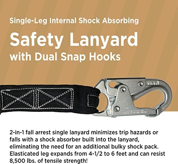 AFP Demon Comfortable Fall Protection Harness Kit – OSHA/ANSI PPE Full Body Safety Harness for Construction Work