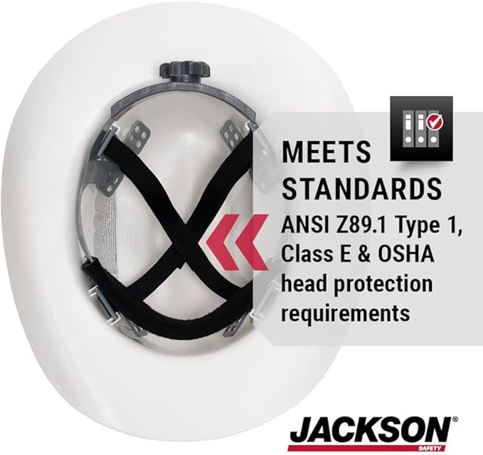 Jackson Safety Cowboy Hard Hat - Non-Vented, Full Brim, 4-Point Ratchet Suspension Safety Helmet for Men & Women - ANSI Z89.1 Class E & OSHA Compliant - Made in USA
